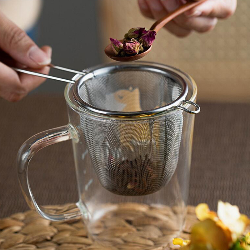 Herbal Wellness Products - ステンレス製茶こし 再利用可能 茶漏れ防止フィルター ティーポットストレーナー 片耳型 コーヒー