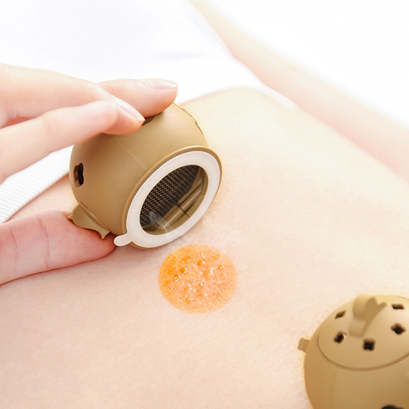 Herbal Wellness Massage - ポータブルミニ灸器 – カッピング、全身リラックス、心地よい安らぎ、灸治療のためのハーブ温熱マッサージツール
