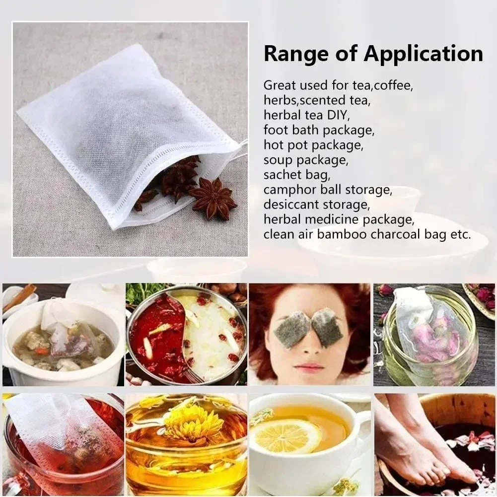 1000-100 個使い捨てティーバッグフィルターバッグ巾着 - Herbal Wellness Products のレビューと価格