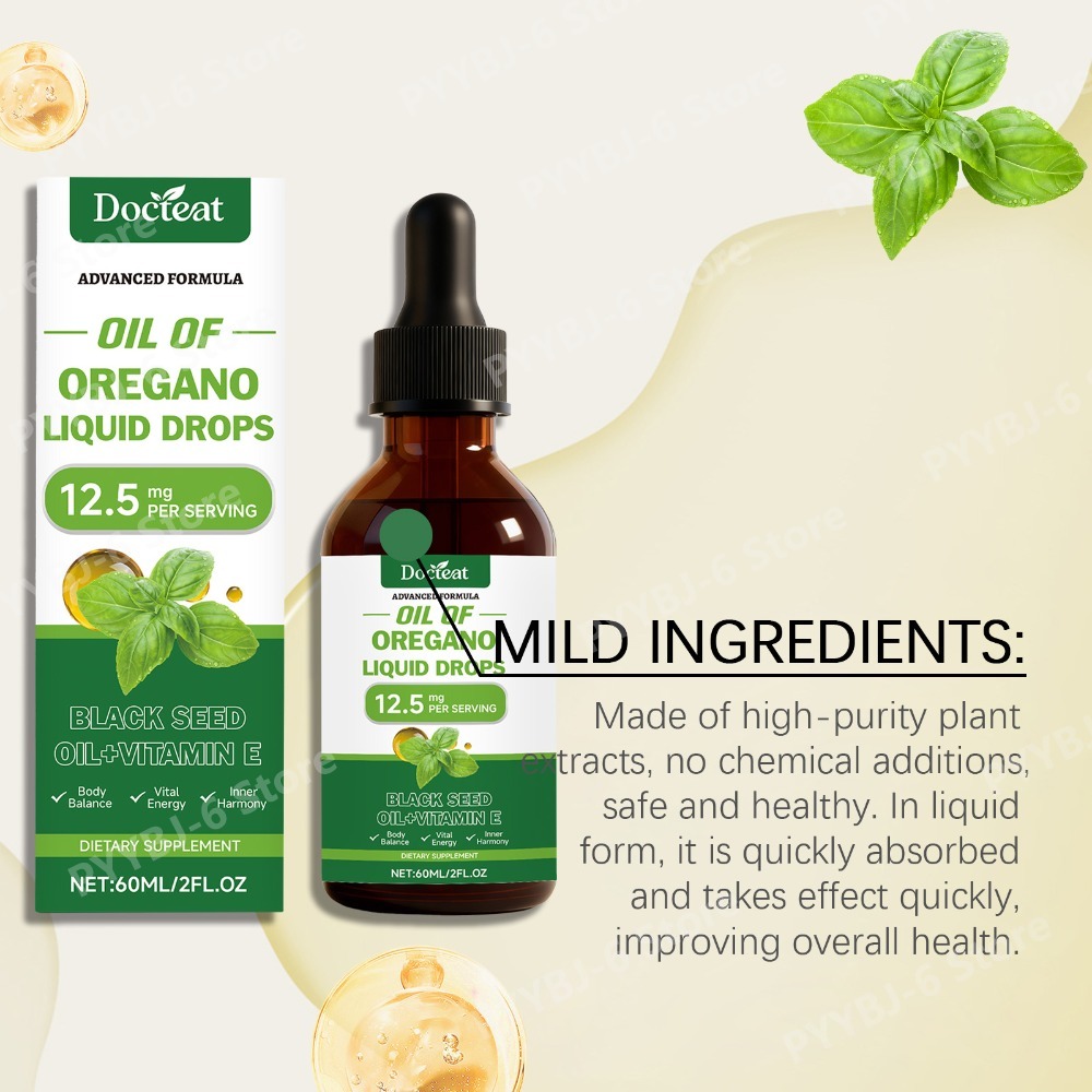 オレガノオイル液状ドロップス 60ml ブラックシードオイル - Herbal Wellness Supplement のレビューと価格